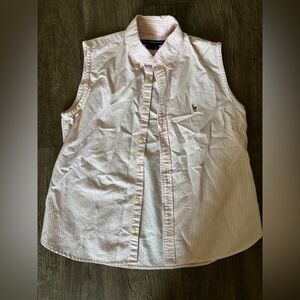 Ralph Lauren Pink Striped Sleeveless Shirt